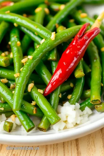 Quick Taiwanese Sides: Garlic Stir-Fried Green Beans presentation