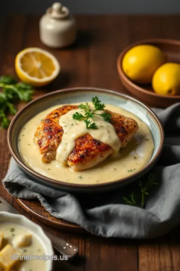 Stovetop Chicken with Creamy Lemon Sauce presentation