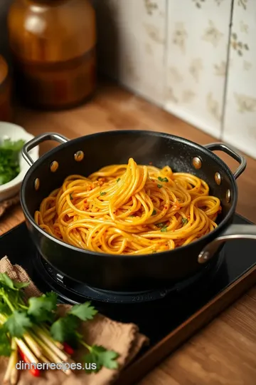 Savory Stovetop Noodles in Garlic Sauce steps