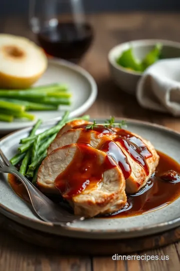 Braise Turkey Breast with Savory Soy Glaze presentation