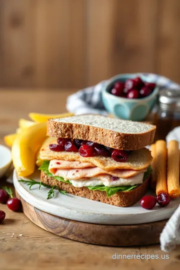 Quick Turkey Sandwich with Cranberry Bliss presentation