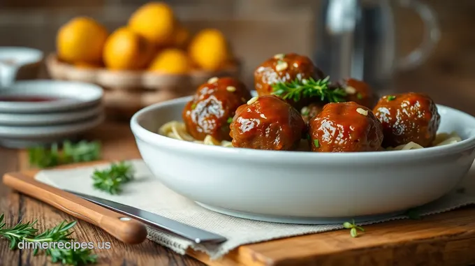Bake Beef Sticky Honey Garlic Meatballs