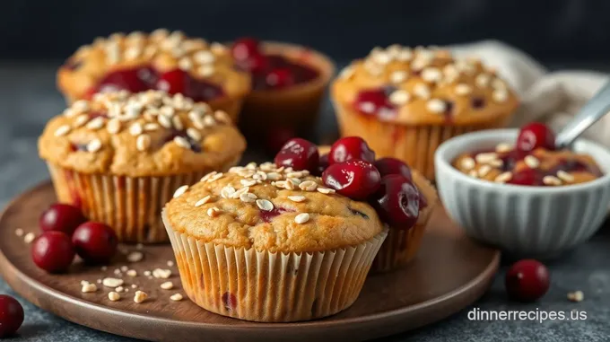 Cranberry Bliss Muffins with Crunchy Oat Topping