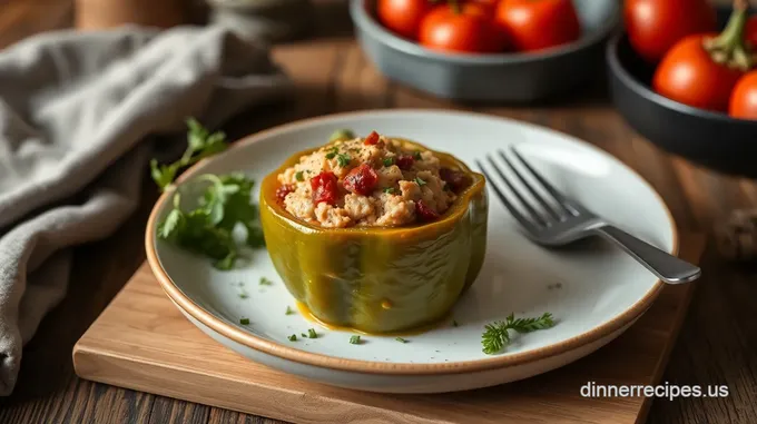 Savory Baked Leftover Turkey Stuffed Peppers