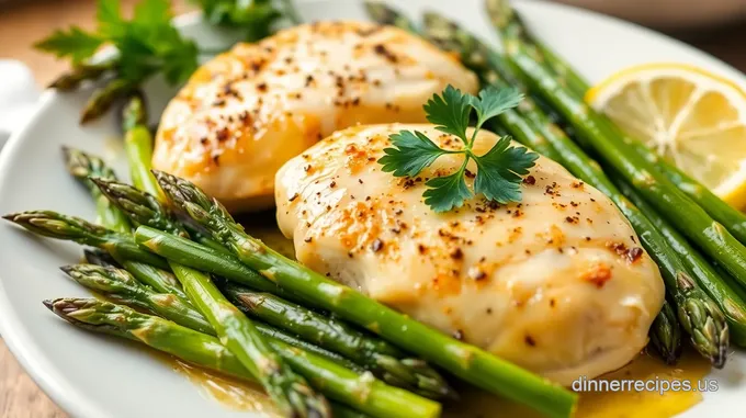 Quick Baked Lemon Garlic Chicken with Asparagus
