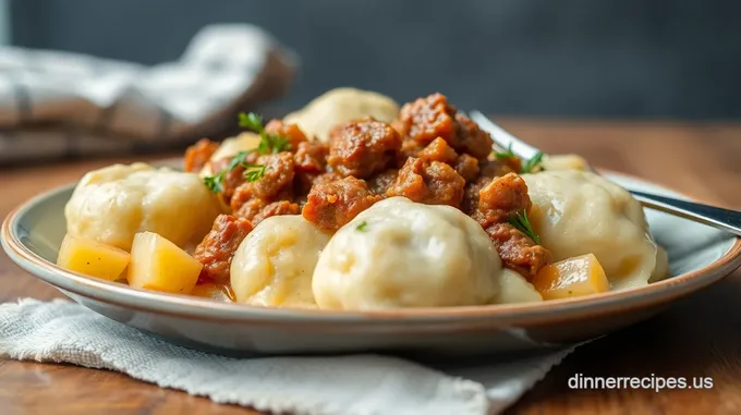Chipped Beef Flour Dumplings with Potatoes