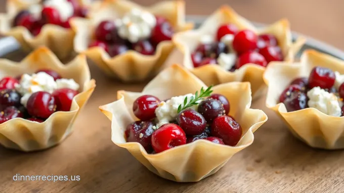 Cranberry and Goat Cheese Phyllo Cups