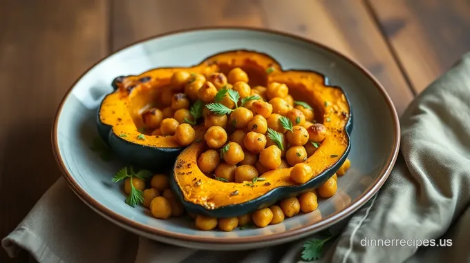 Roasted Acorn Squash with Curried Chickpeas