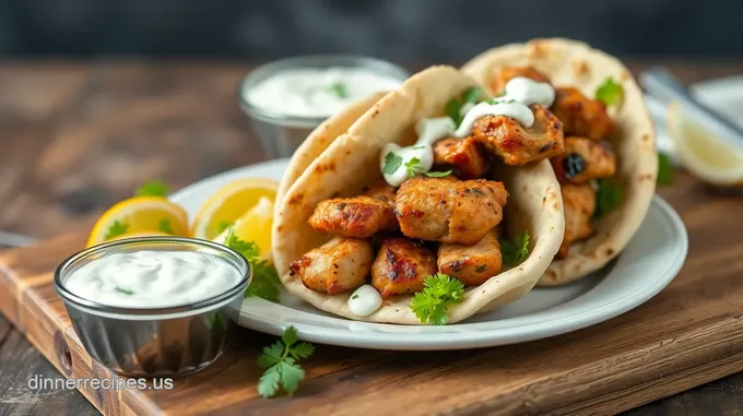 Grilled Chicken Gyros with Tzatziki Sauce