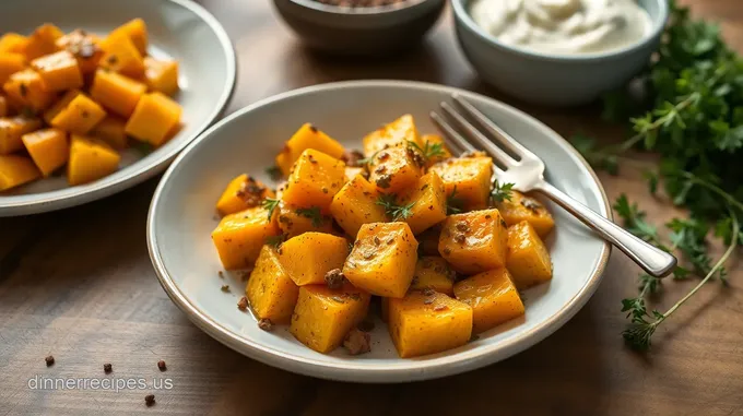 Roasted Butternut Squash with Herbs & Spices