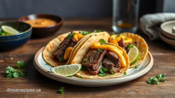 Grilled Flank Steak Tacos with Spicy Mayo