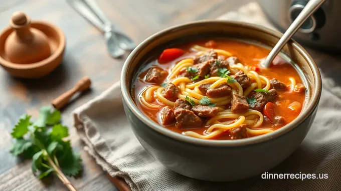 Savory Slow Cooker Beef Noodle Soup Delight