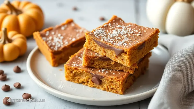 Pumpkin Pie Cookie Bars with Chocolate Drizzle
