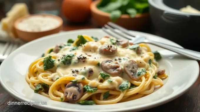 Quick Spinach Mushroom Alfredo: A 30-Minute Pasta Delight