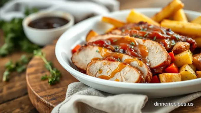 Roast Pork with Honey Glaze & Vegetables