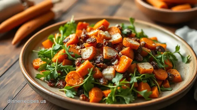 Roasted Carrot Arugula Salad Delight