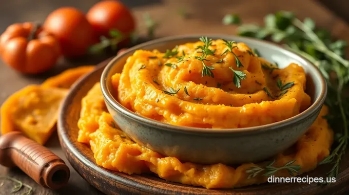 Mashed Sweet Potatoes with Savory Herbs