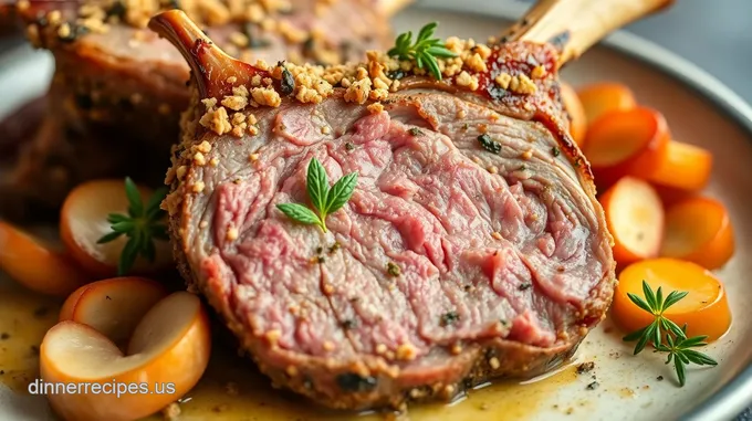 Sear Herb-Crusted Lamb | Fancy Dinner Dress to Impress