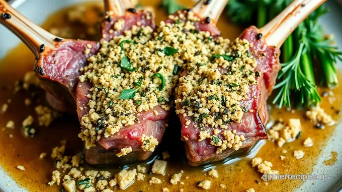 Herb-Crusted Rack of Lamb with Red Wine Reduction