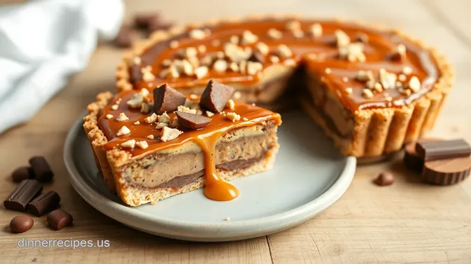 Decadent Snickers Tart with Caramel Magic