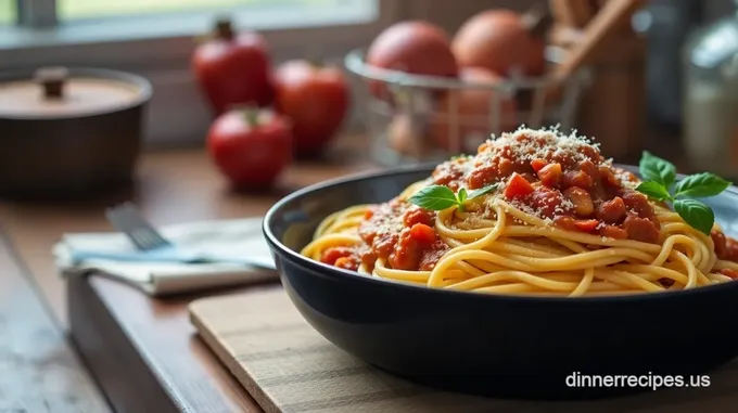 Stovetop Spaghetti with Quick Bolognese Sauce