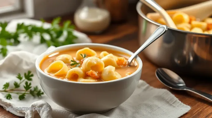 Stovetop Tortellini Soup with Creamy Goodness